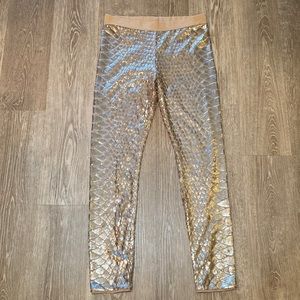 BCBGMAXAZRIA DENA ROSE SEQUIN PANTS